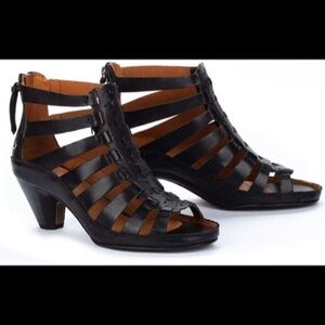 Pikolinos Java Caged Strappy Leather Sandals Black Womans EU 41/US 10-10.5